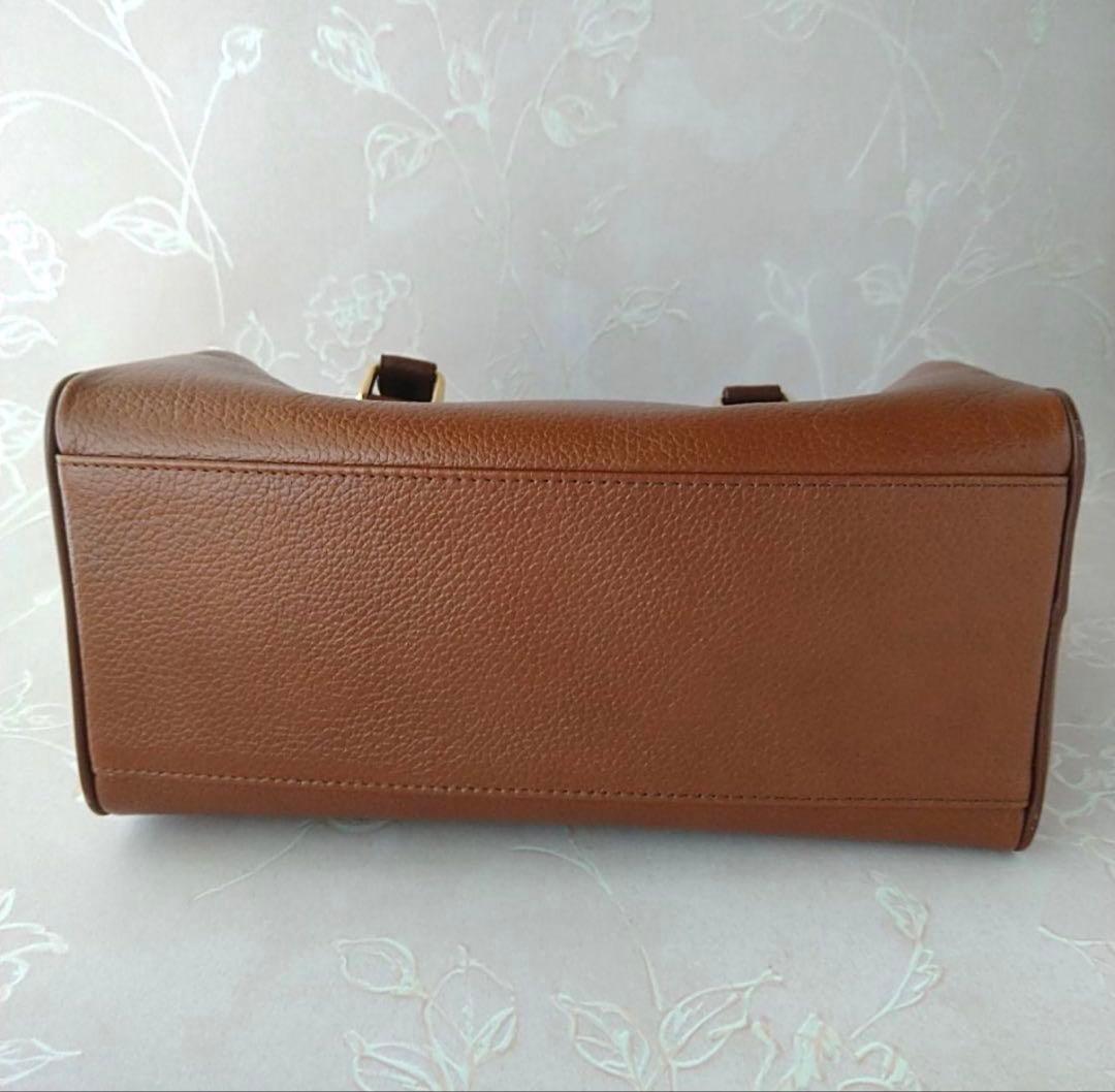 値下げ☆バーバリーミニボストンバッグ ショルダー ノバチェック レザー ブラウン