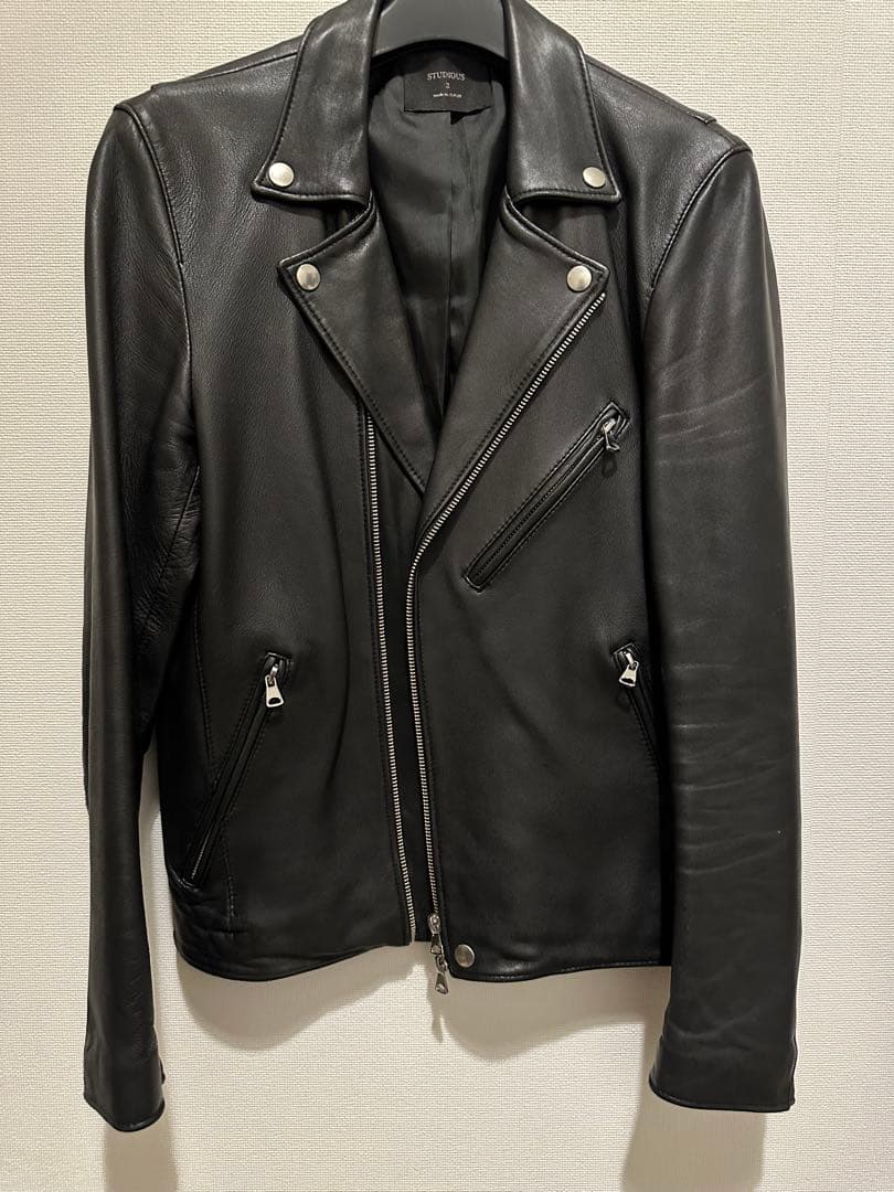STUDIOUS ラムレザーダブルライダース【定価4万越】