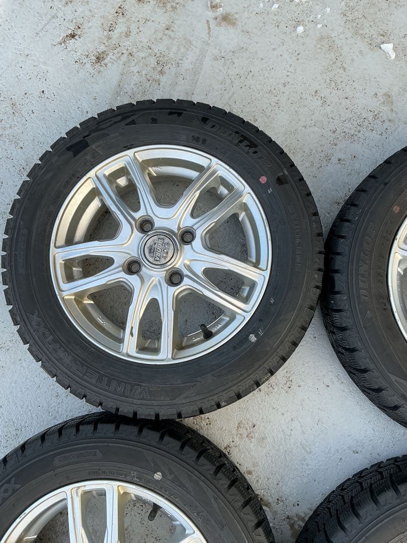 ② 155/65R13ダンロップ スタッドレスアルミホイール 2本セット送料無料