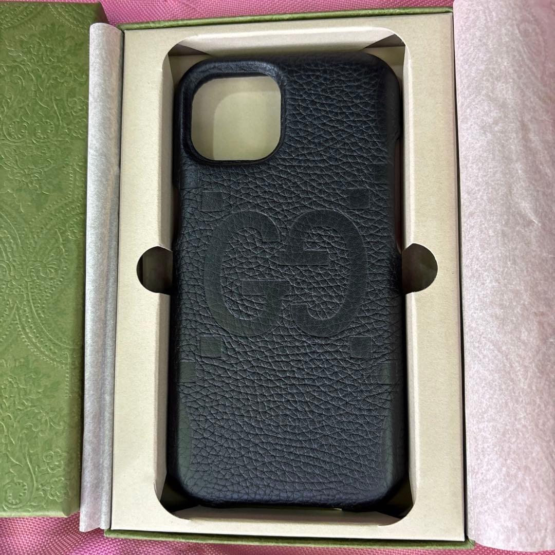 新品未使用⭐︎GUCCI グッチ iPhone15 ケース GG ジャンボ レザー