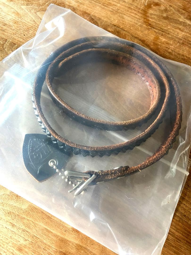 HTC 2Line 0.75インチ ベルト ブラックレザーxブラックスタッズ