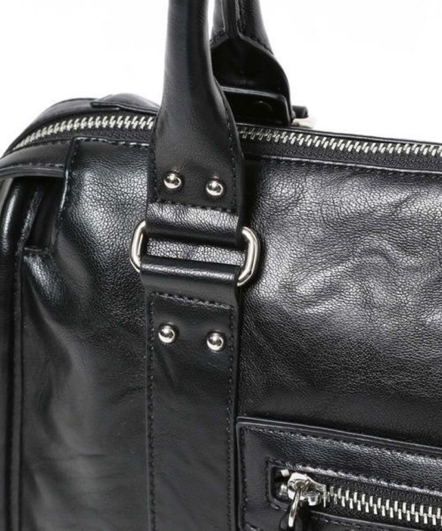 JEANASIS アンティークフェイクレザーボストン ブラック