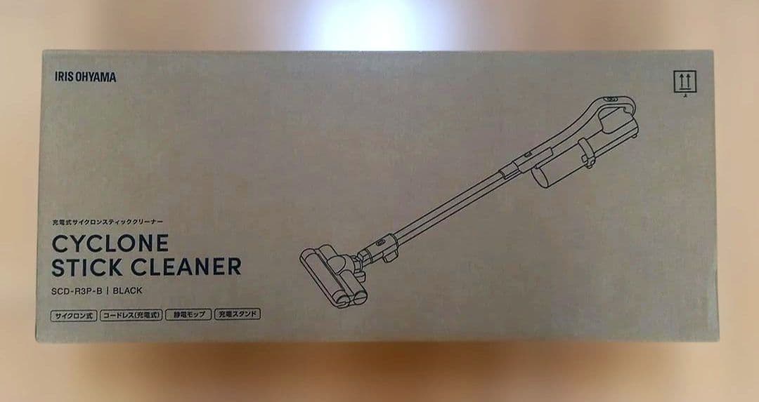新品 IRIS OHYAMA サイクロンスティッククリーナー 静電モップ付