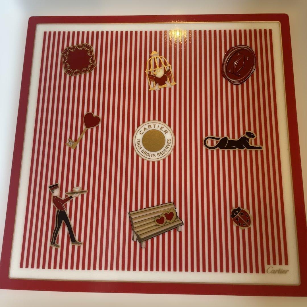 カルティエ　非売品　レア　ストライプ柄の陶磁器製プレート
