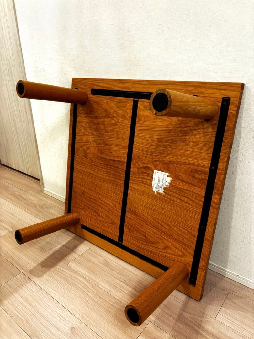 無印良品　板と脚でできた木製テーブル オーク材80×80