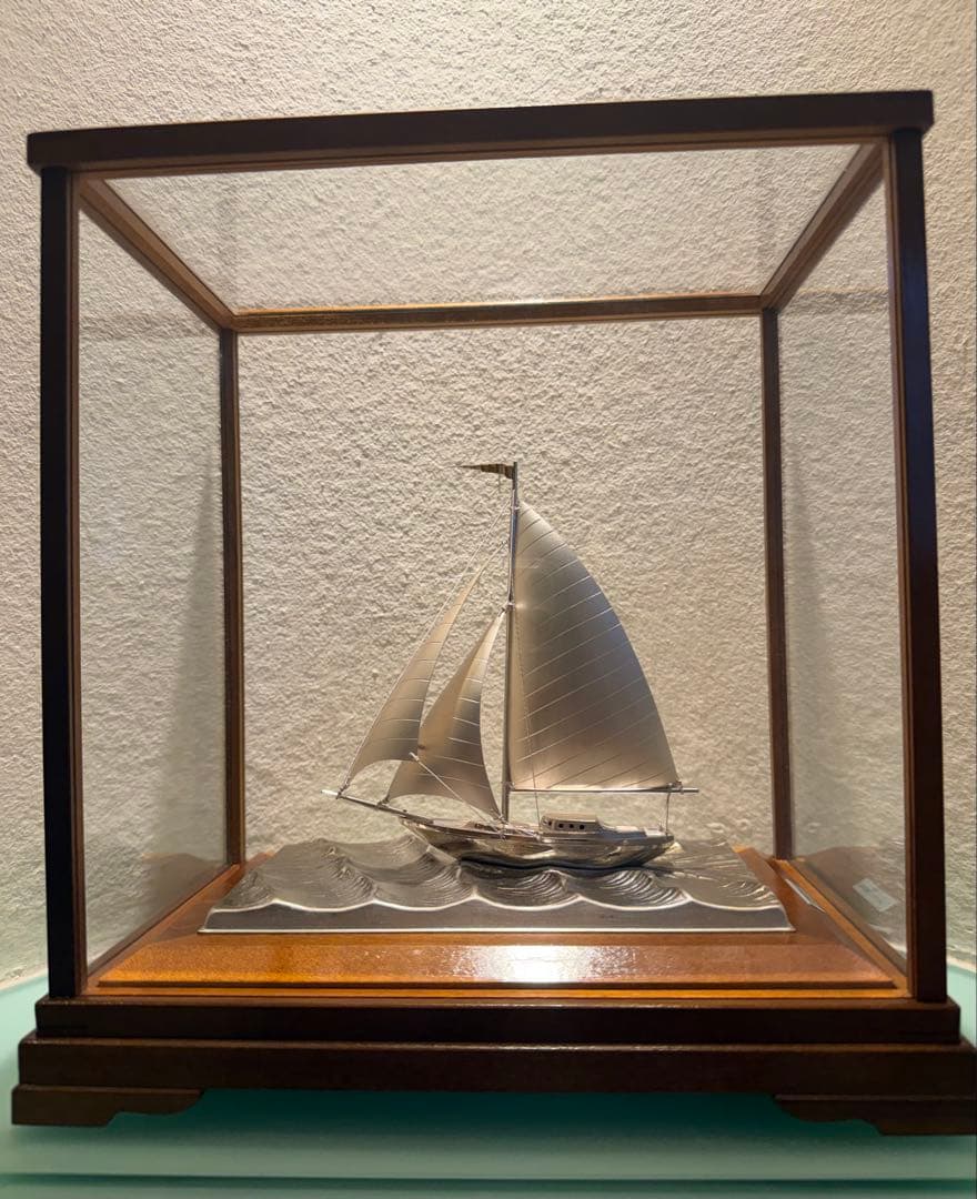 たくさん専用 ケース付き　武比古作　銀製置物ヨット985