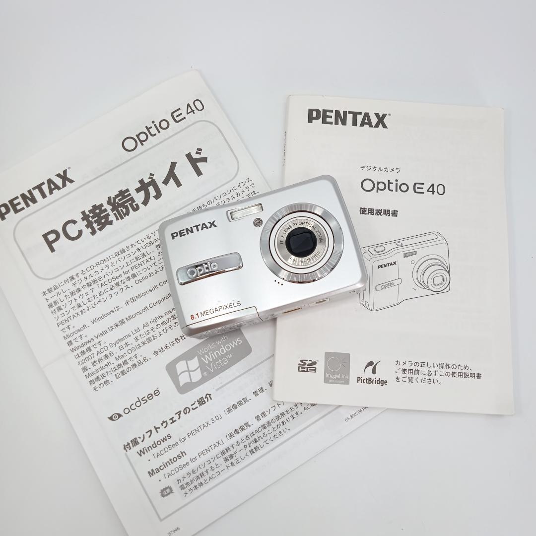 動作確認済 PENTAX Optio E40 単三電池使用 説明書付き ジャンク