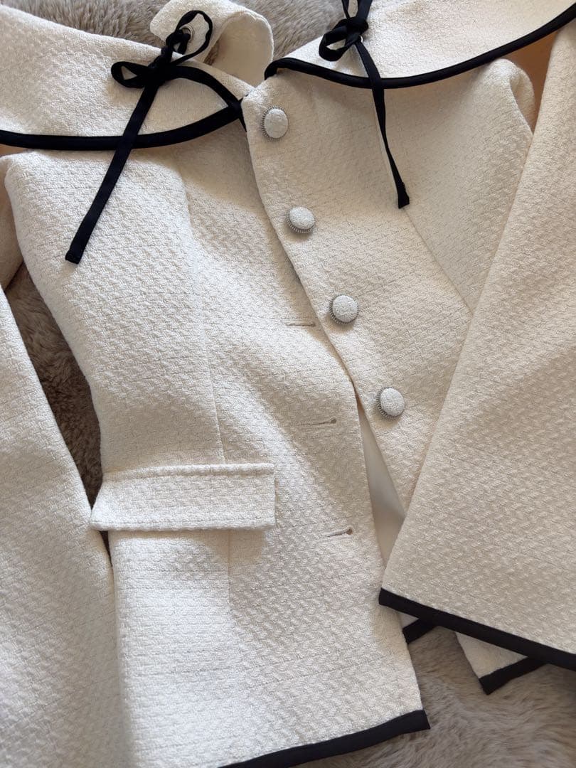 Darich ボンディングツイードオフショルチュニック