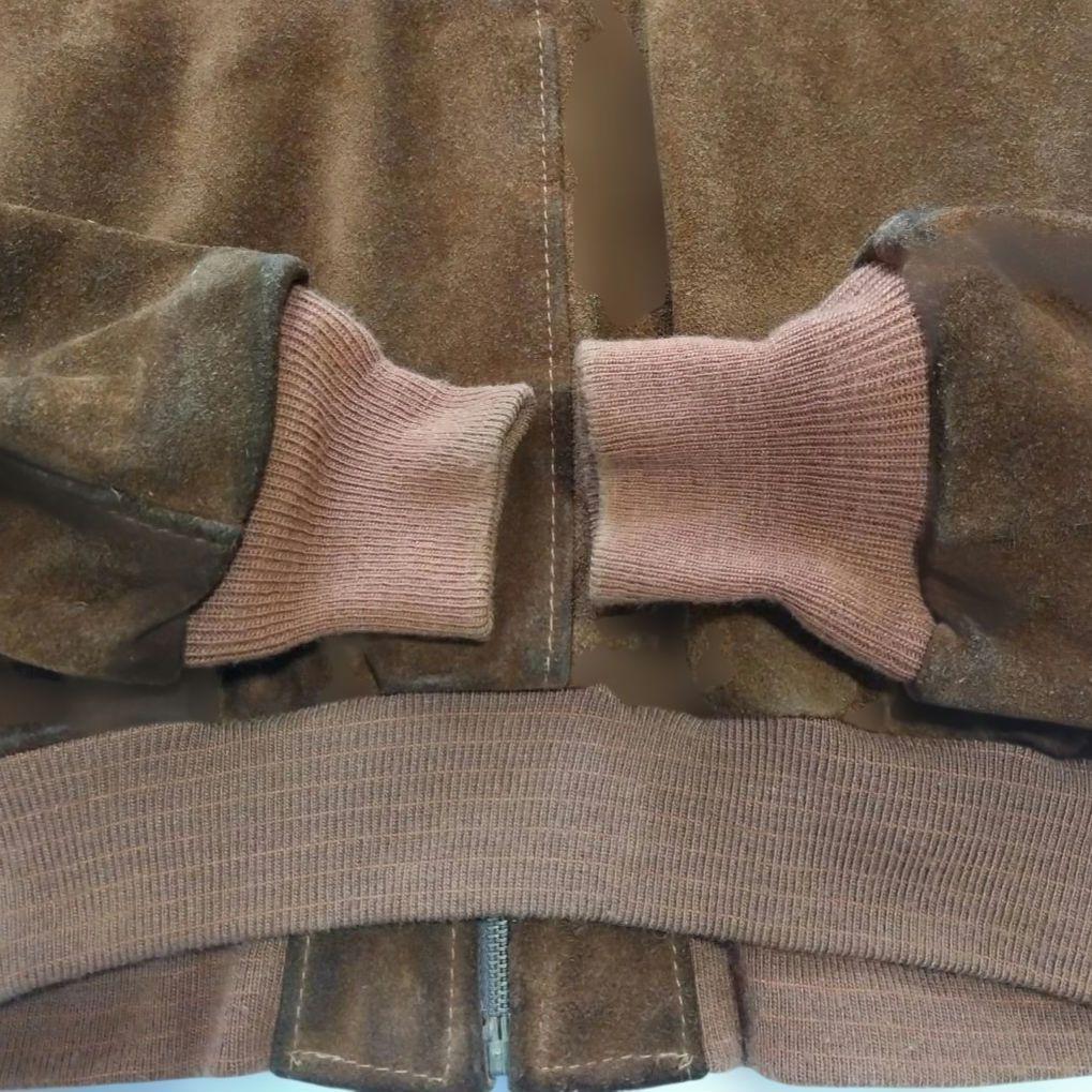 ショット　ブラウン スエード ボンバージャケット 40