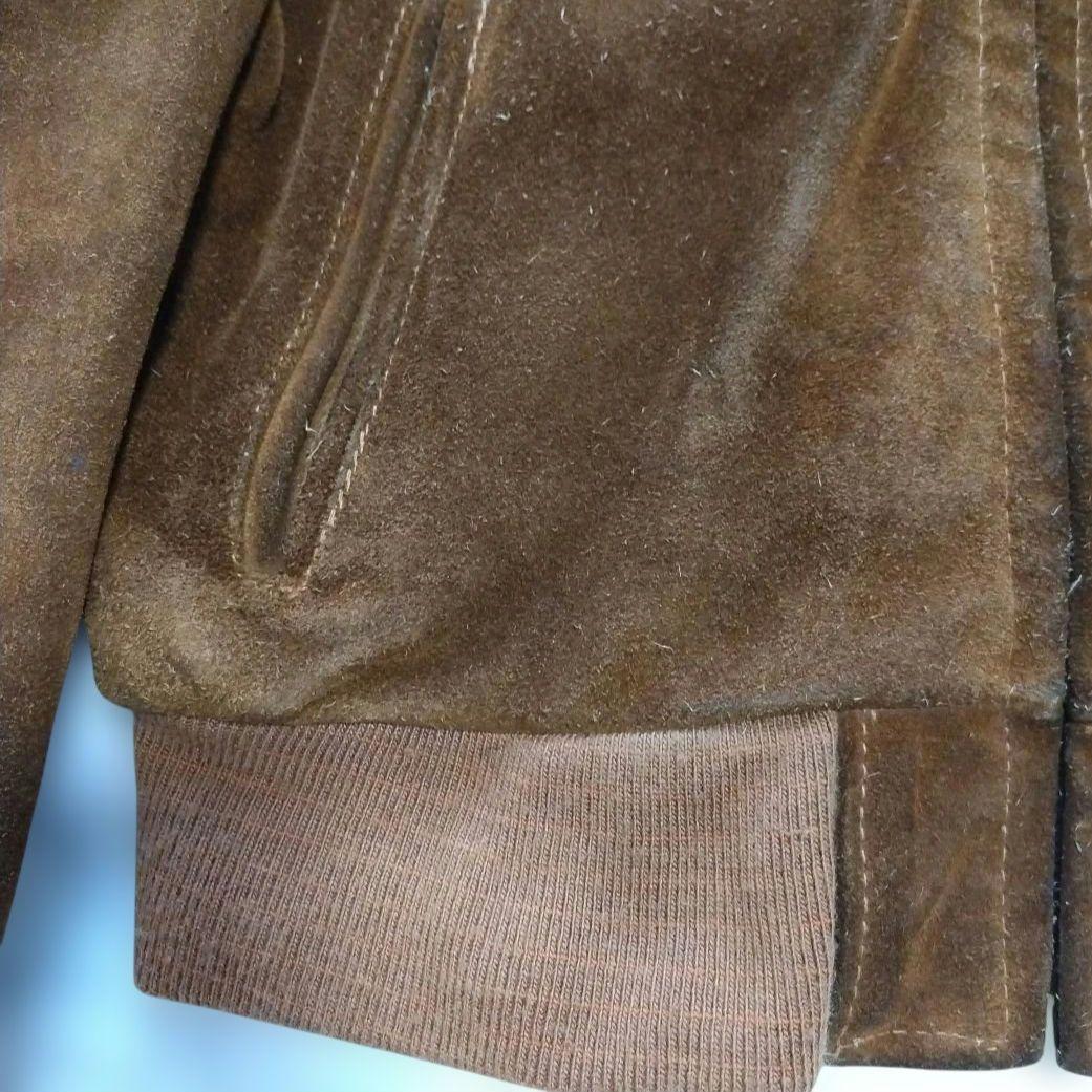 ショット　ブラウン スエード ボンバージャケット 40