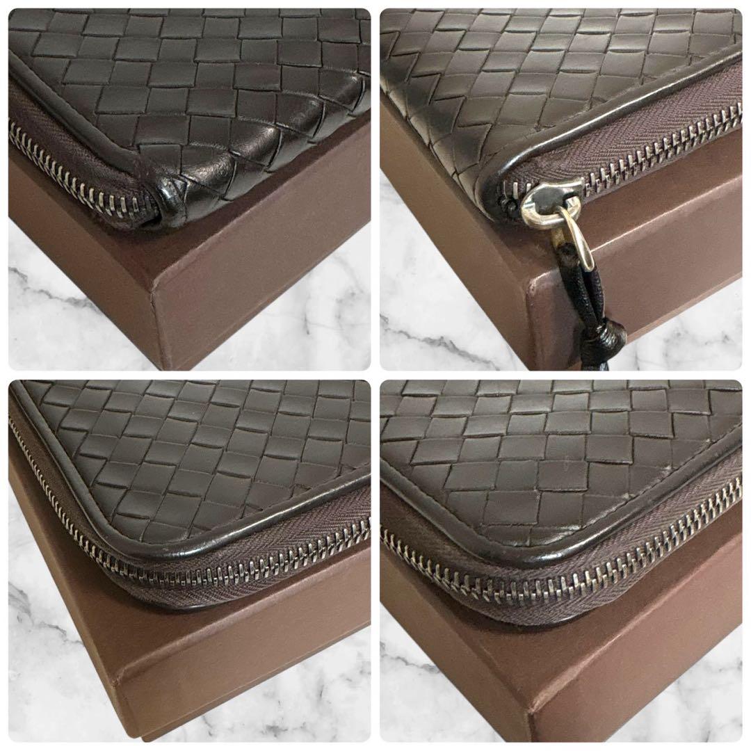 極美品✨ ボッテガヴェネタ イントレチャート　長財布 ラウンドファスナー　黒