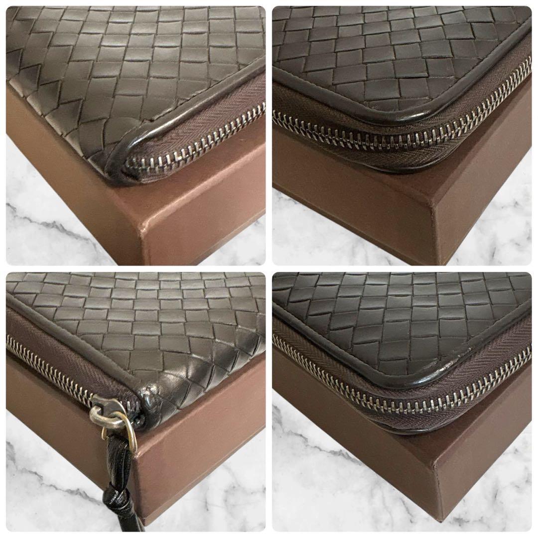 極美品✨ ボッテガヴェネタ イントレチャート　長財布 ラウンドファスナー　黒