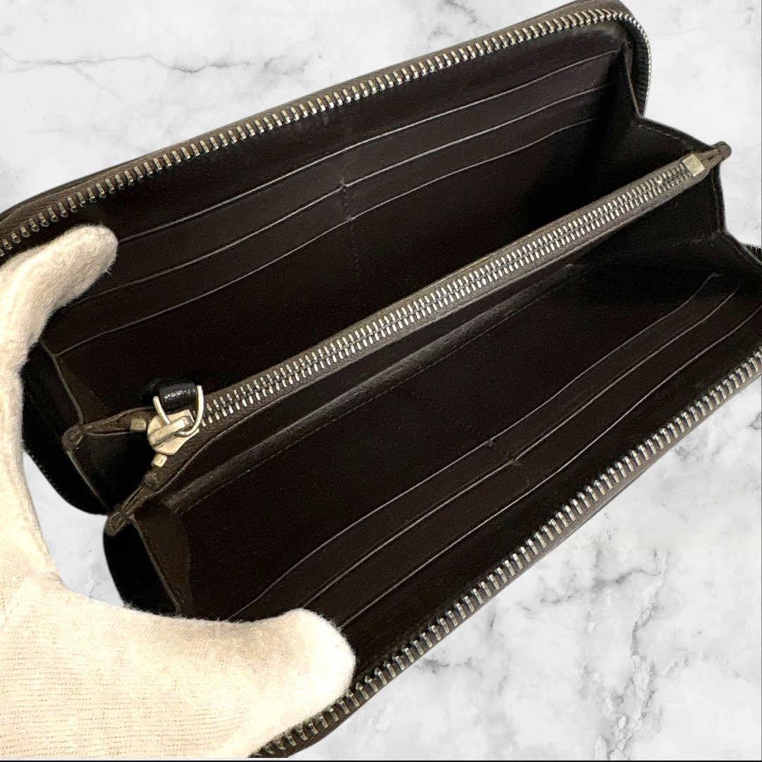 極美品✨ ボッテガヴェネタ イントレチャート　長財布 ラウンドファスナー　黒