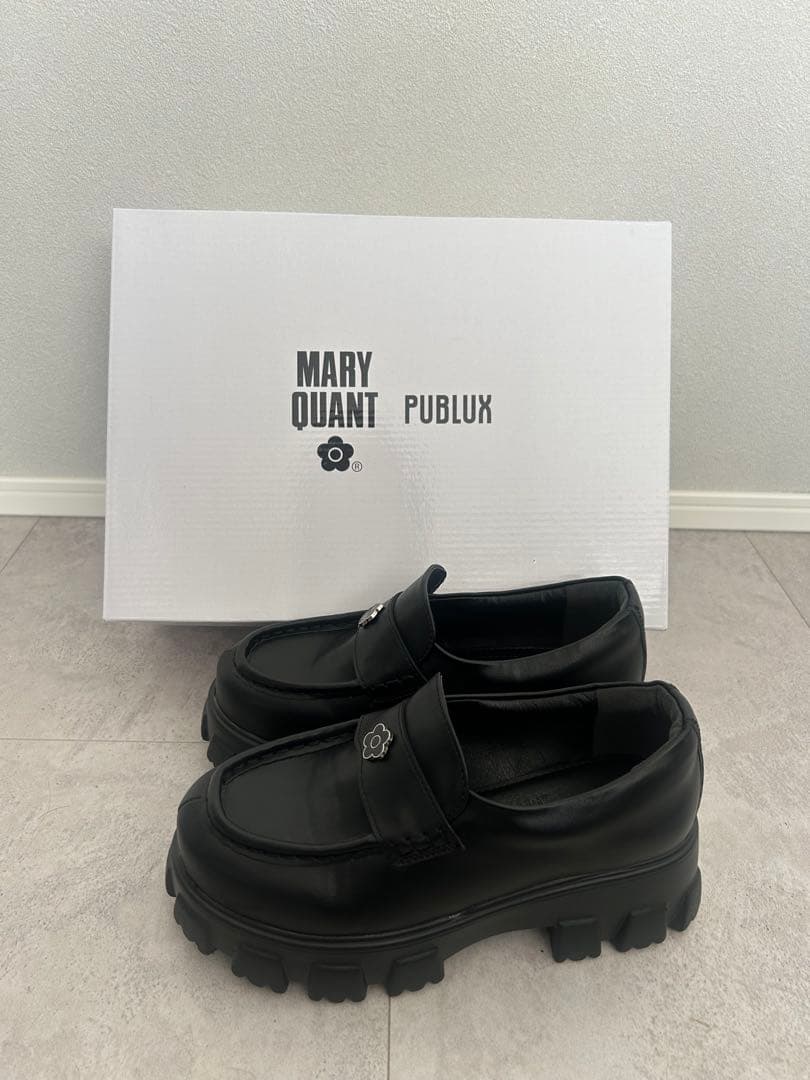 MARY QUANT PUBULX ブラック 厚底ローファー