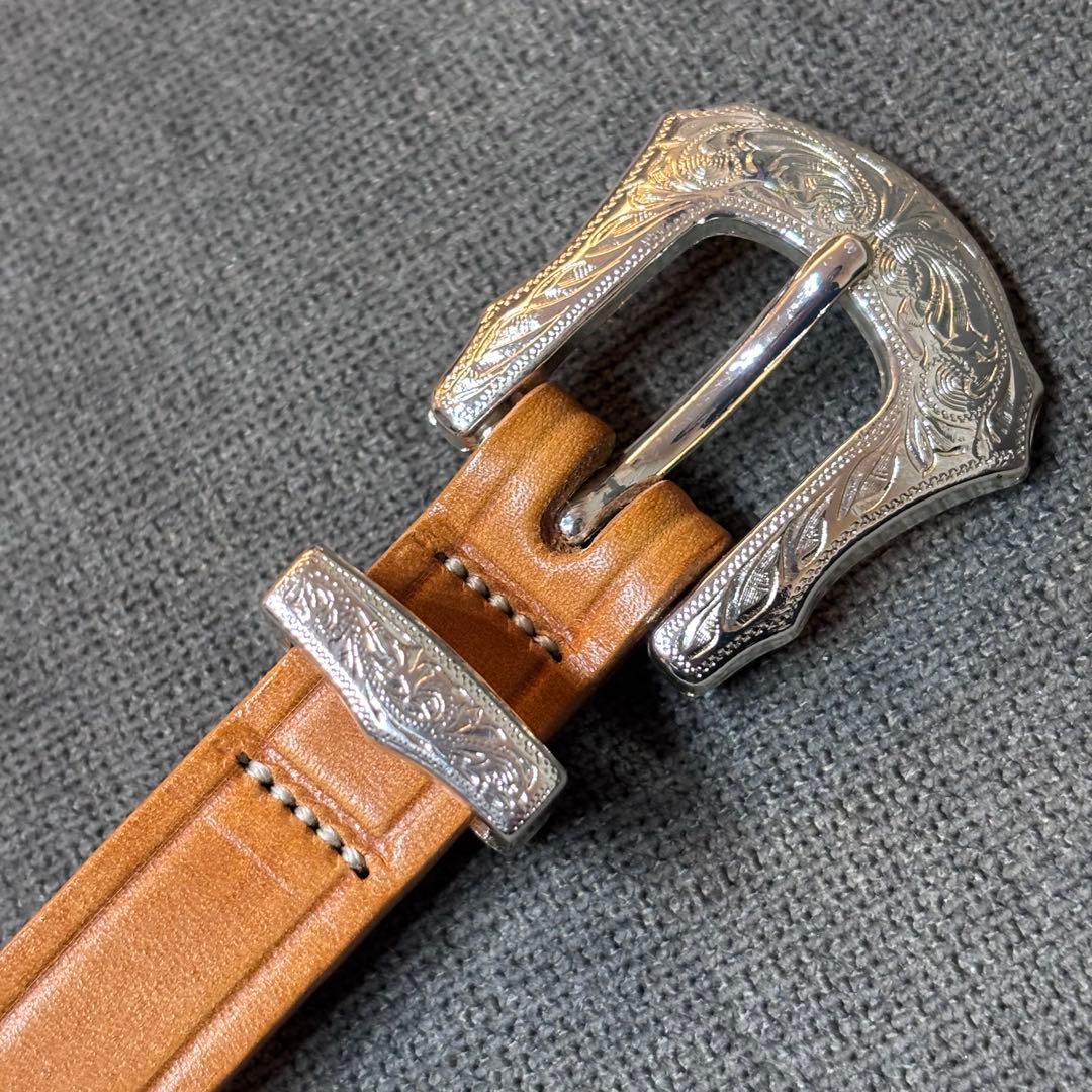 TORY LEATHER　USA製　ウエスタンレザーベルト　ナローベルト　W34