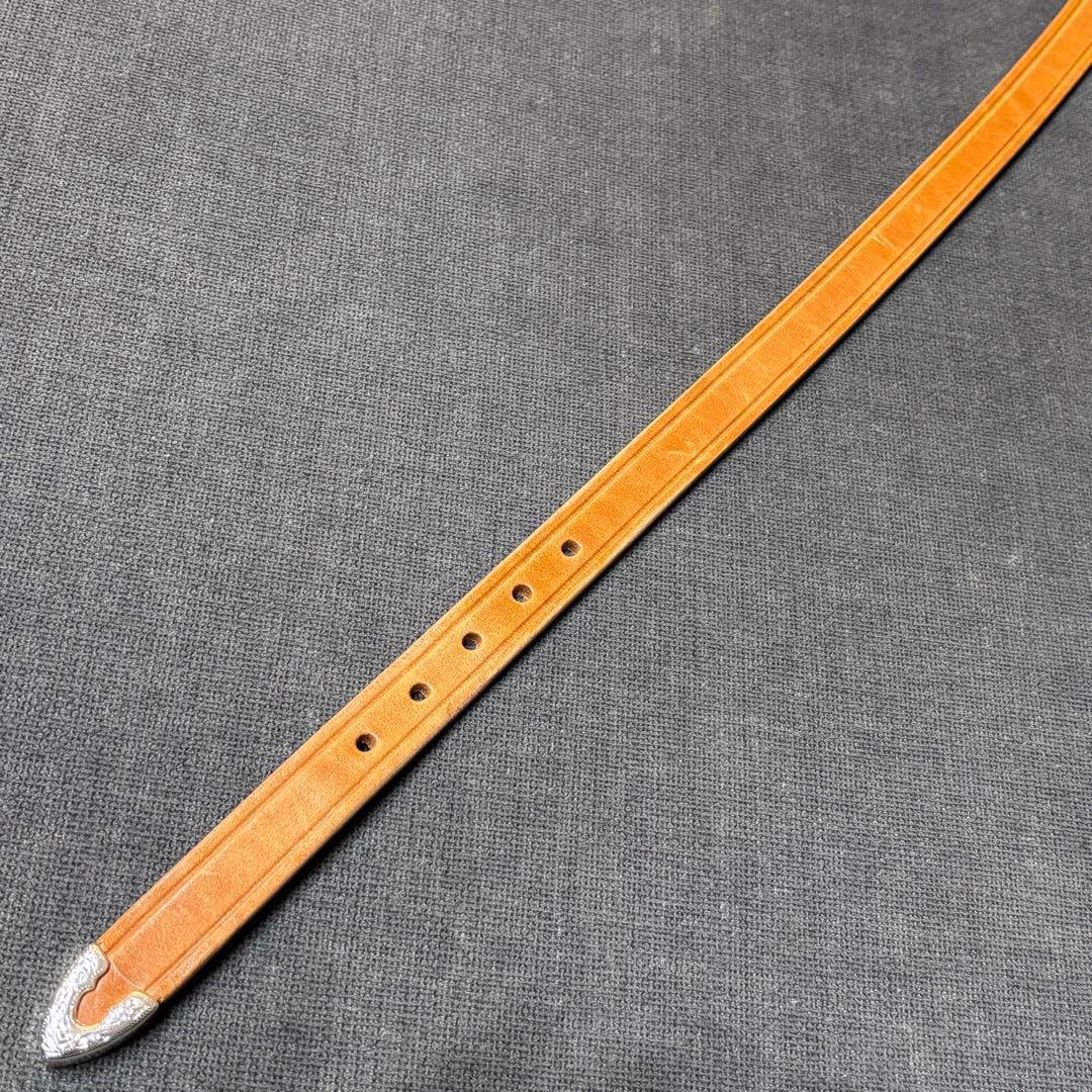 TORY LEATHER　USA製　ウエスタンレザーベルト　ナローベルト　W34