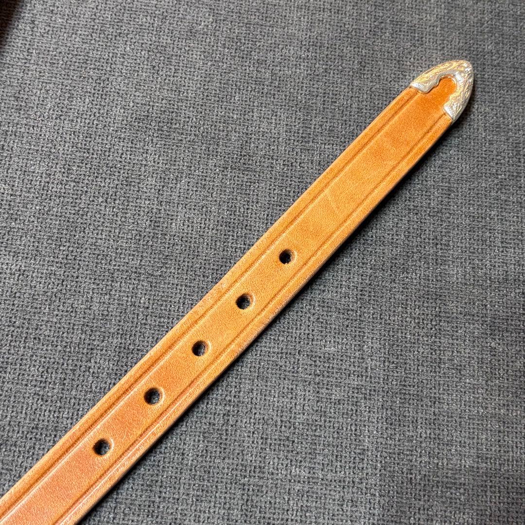 TORY LEATHER　USA製　ウエスタンレザーベルト　ナローベルト　W34