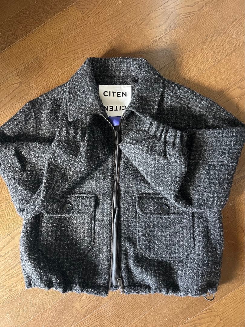 新品♡ユナイテッドアローズ　CITEN ツイードブルゾン　ブラック