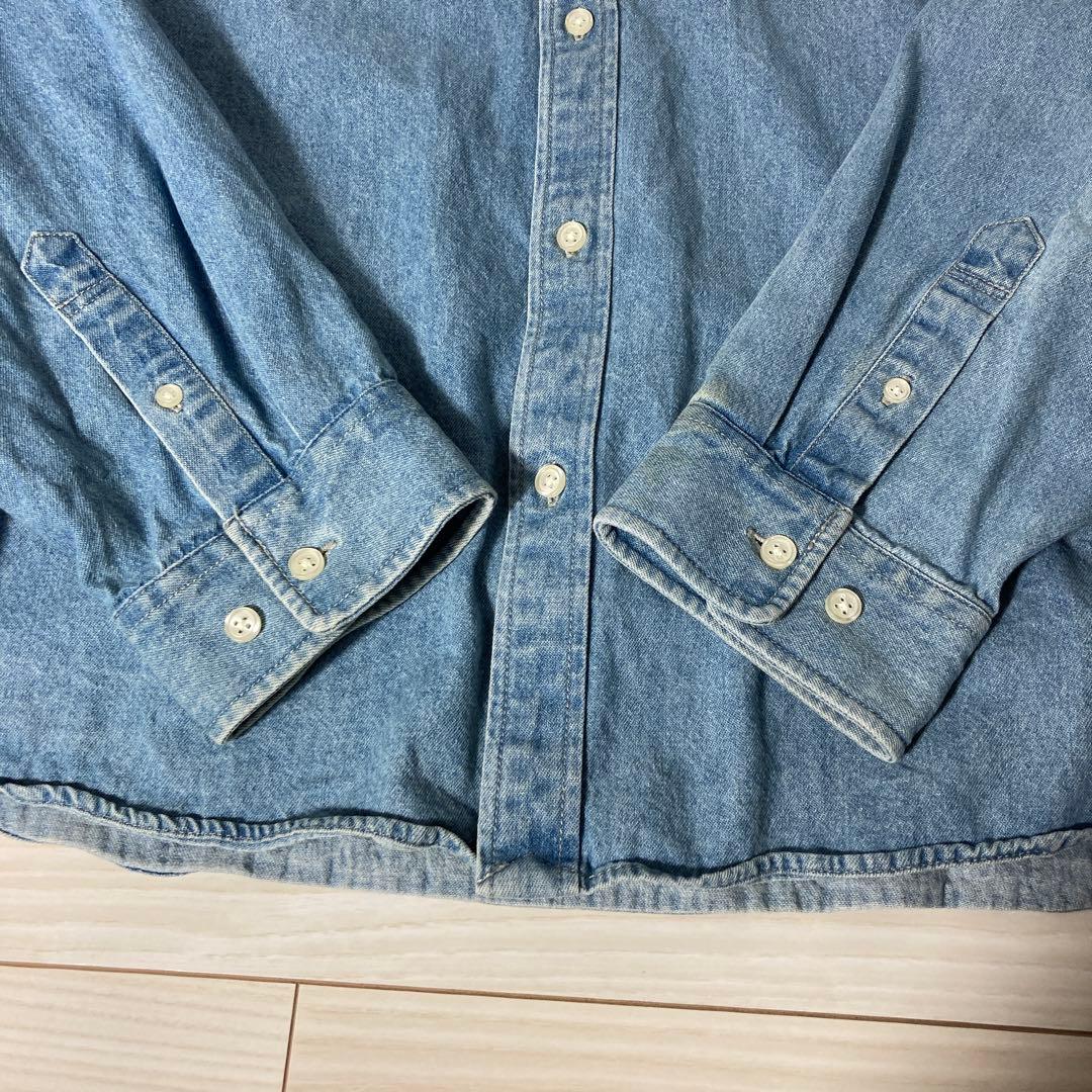 【希少XL】SUPREME シュプリーム バック刺繍ロゴ アップリケデニムシャツ