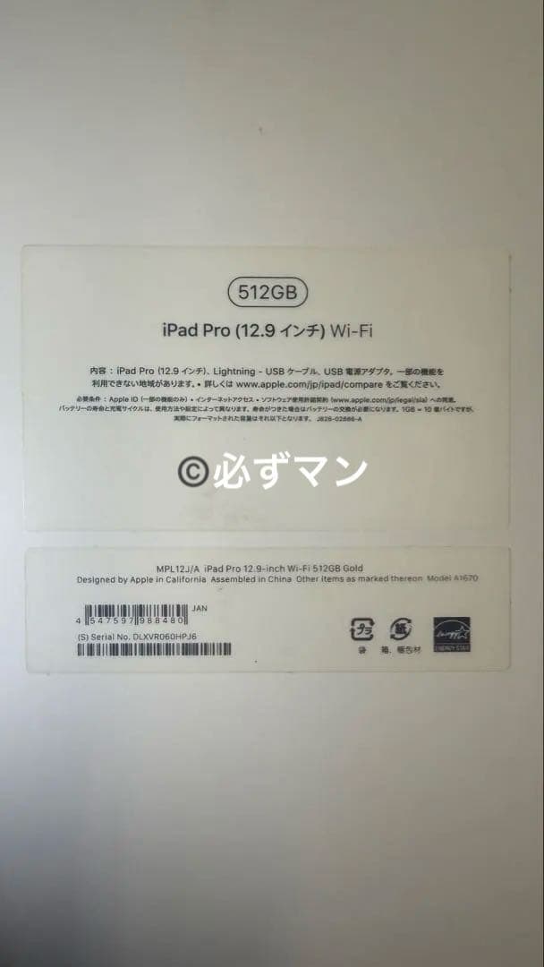 iPad Pro 12.9インチ Wi-Fi 512GB 第2世代