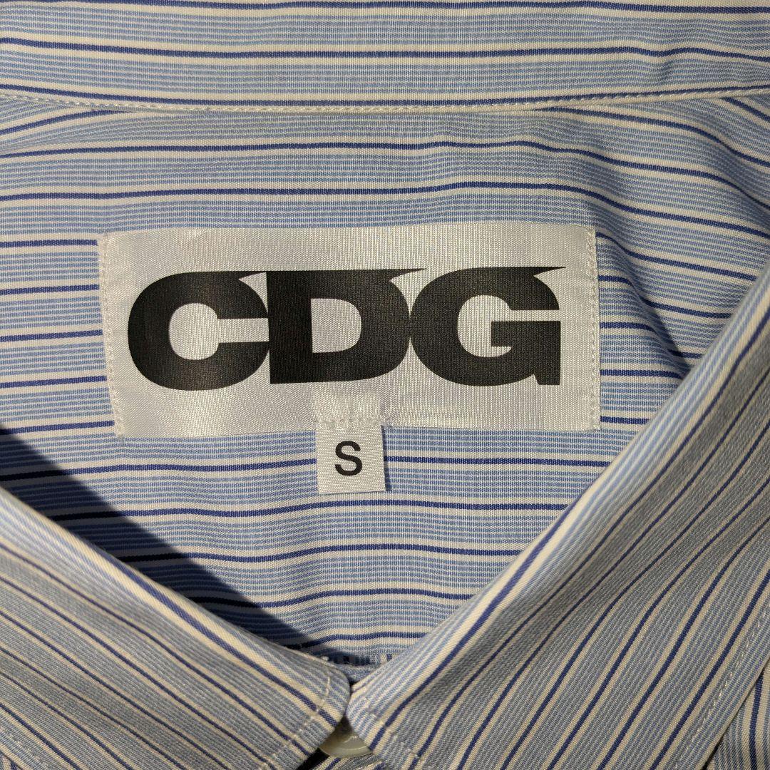 CDG COMME des GARÇONS ストライプ パッチワーク 長袖シャツ