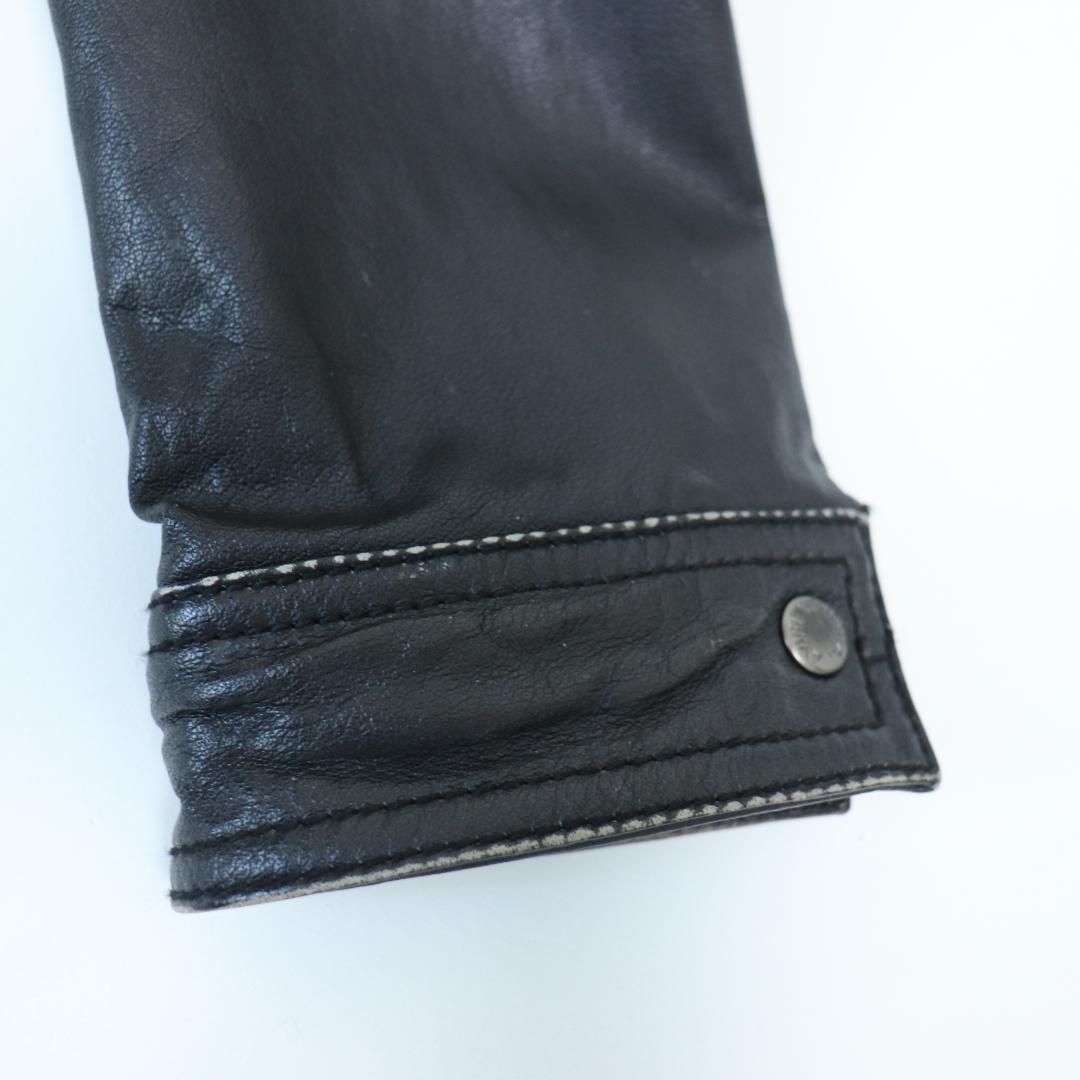 【人気】AVIREX アヴィレックス 襟付きレザージャケット ブラック M