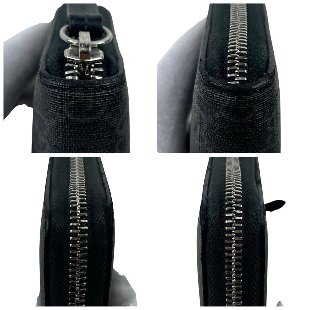 GUCCI グッチ 長財布 ウルフ GGスプリーム ラウンド ブラック