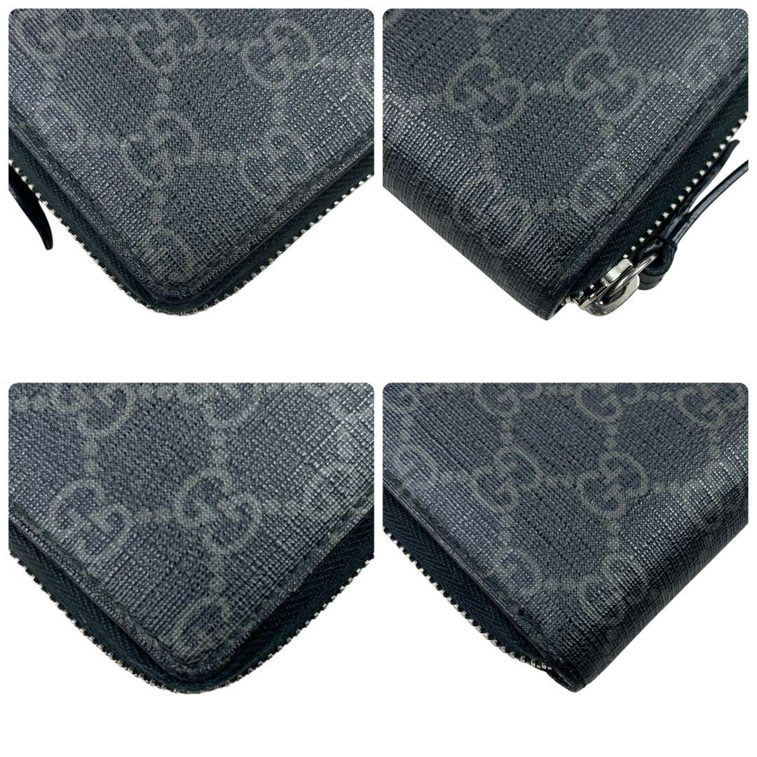 GUCCI グッチ 長財布 ウルフ GGスプリーム ラウンド ブラック