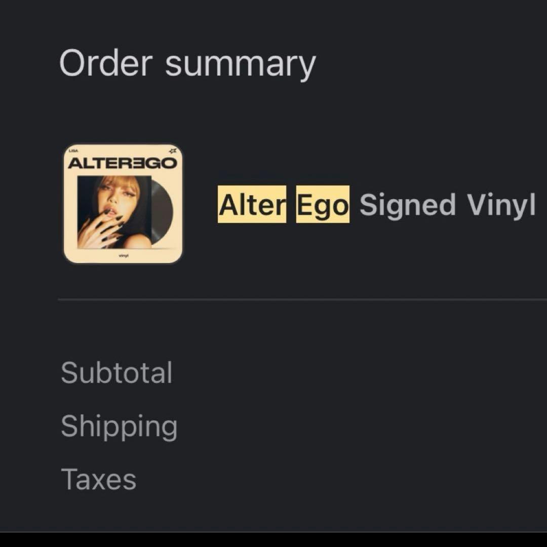 【直筆サイン】【新品未開封】レコード　Lisa Alter Ego