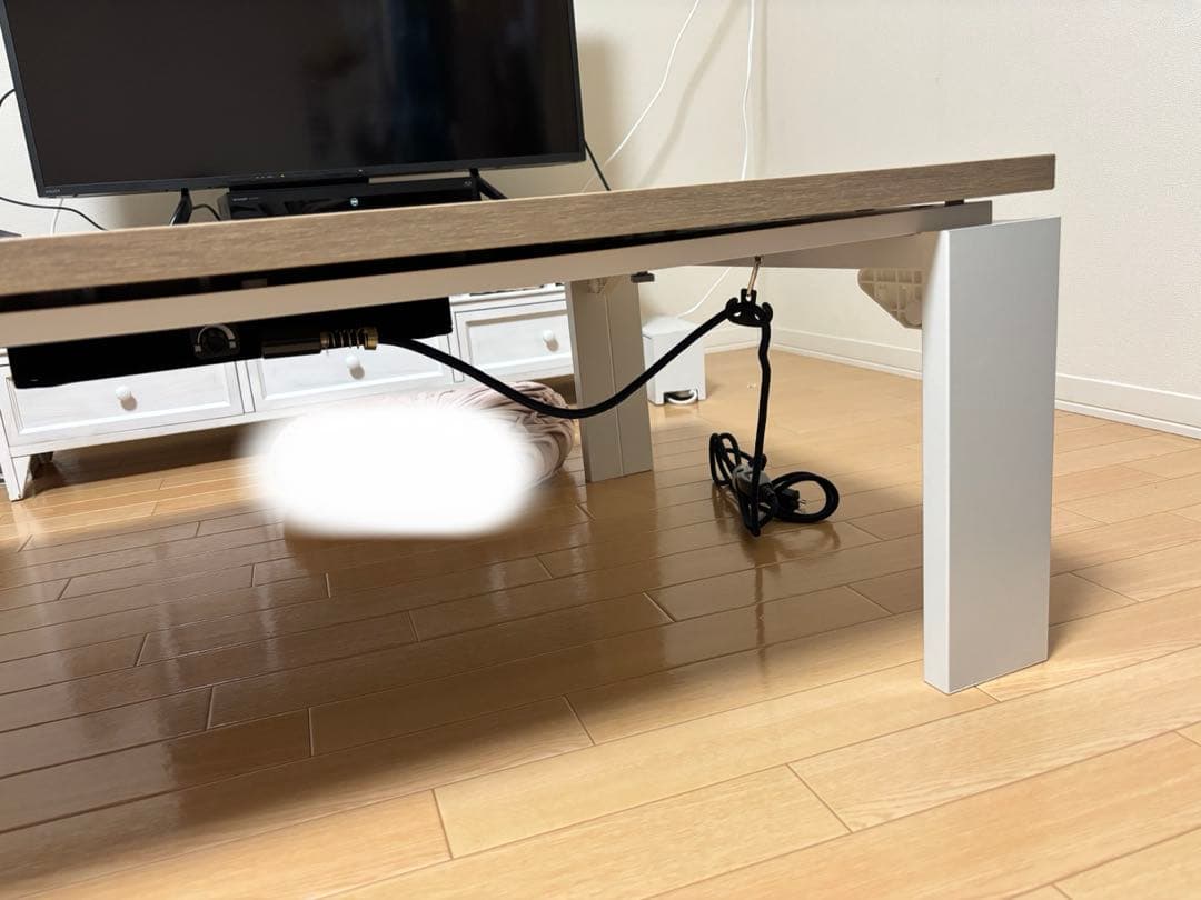 【匿名・直接受取選択可】シンプル木製こたつ 白　リビングこたつ　ニトリ