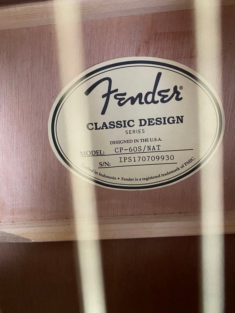 Fender CP-60S/NAT アコースティックギター(純正ケース付き)