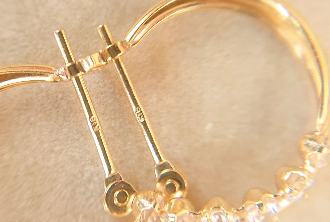 新品未使用☆K18×ダイヤ ピアス フープピアス