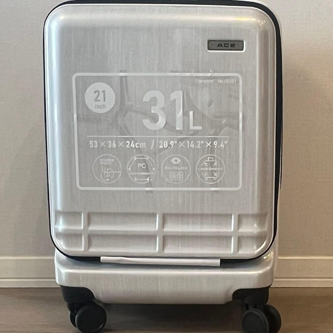 【未使用品】Ace キャリーケース　31L　フロントオープン　機内持ち込み可