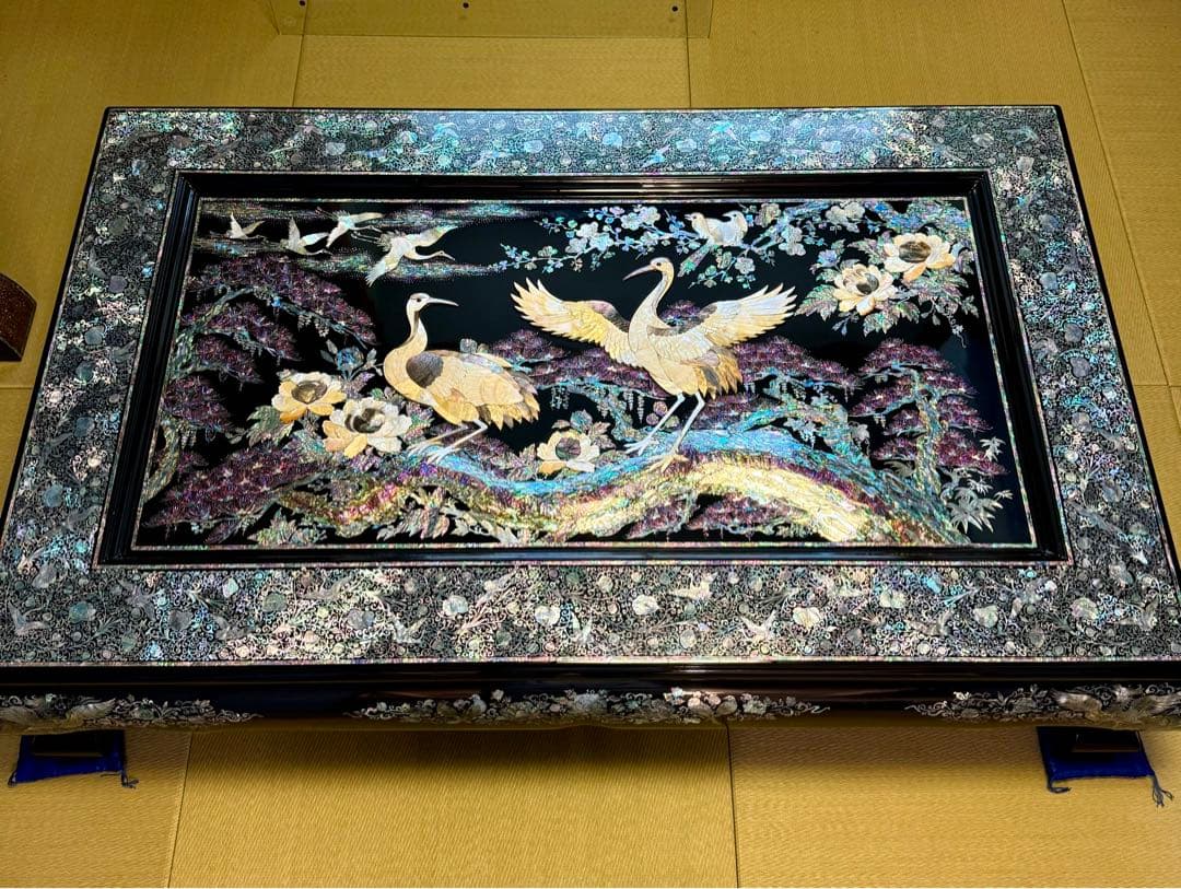 SUMO 公式アカウント03 鄭鐘基作 最高級螺鈿座敷机 松鶴紋 座卓