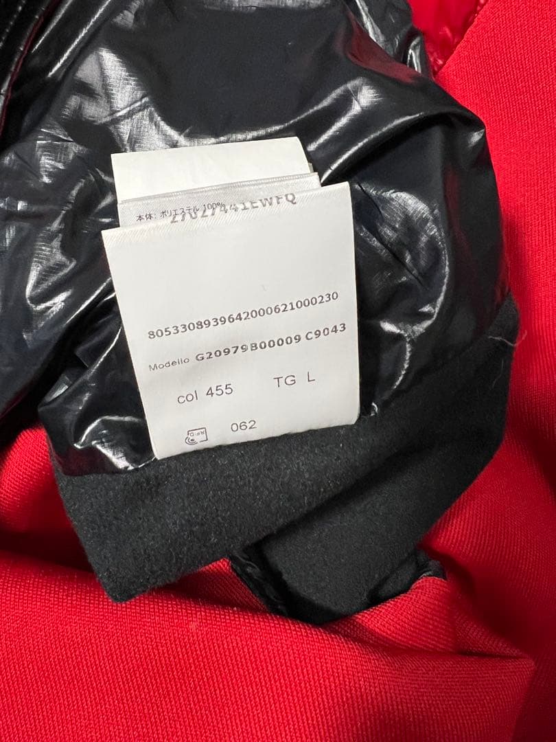 モンクレール ハイブリッド ダウンジャケット ニットダウン　赤黒