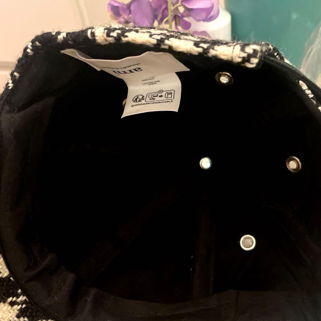 【AMI paris】パリ本店購入品　千鳥柄　ロゴデザインキャップ