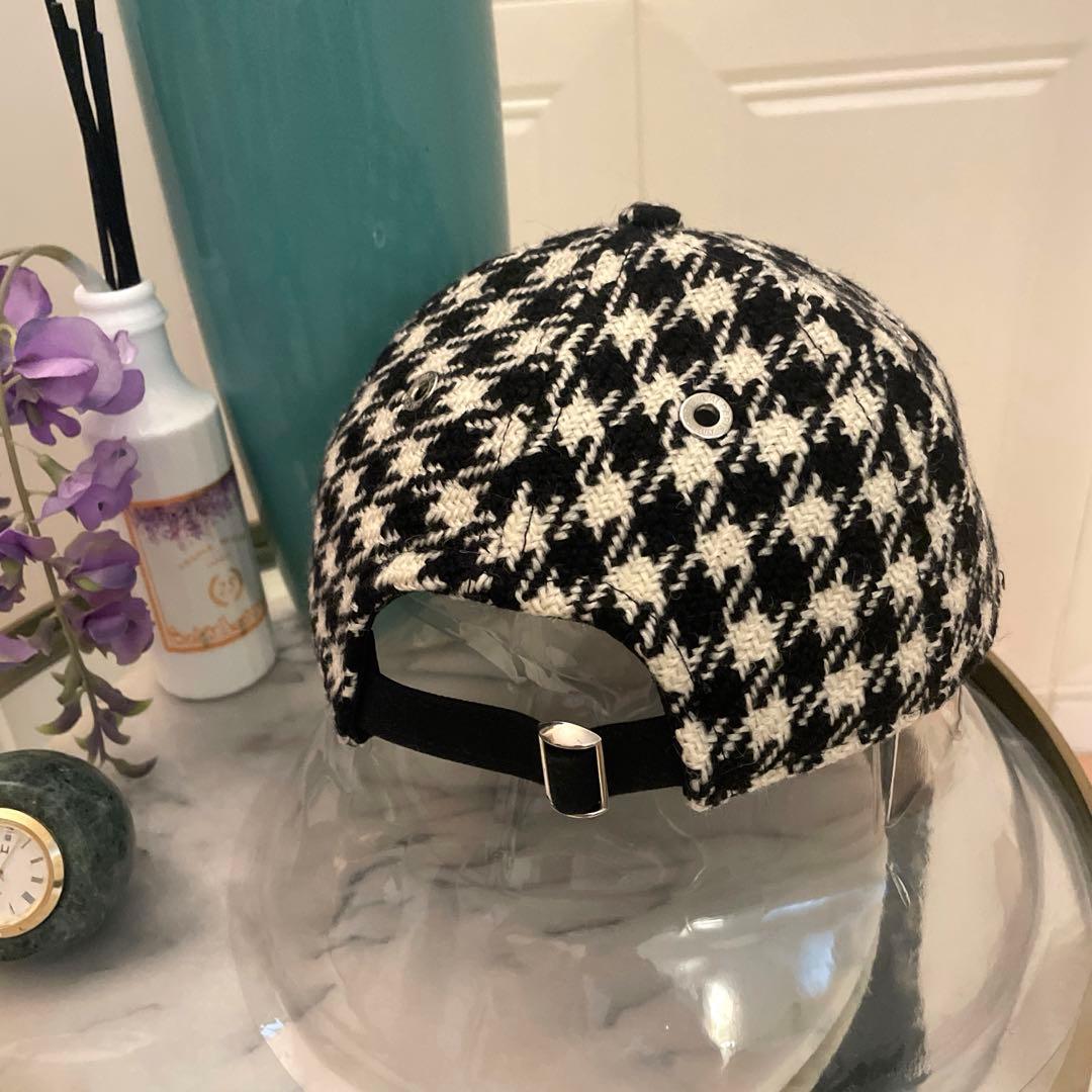 【AMI paris】パリ本店購入品　千鳥柄　ロゴデザインキャップ