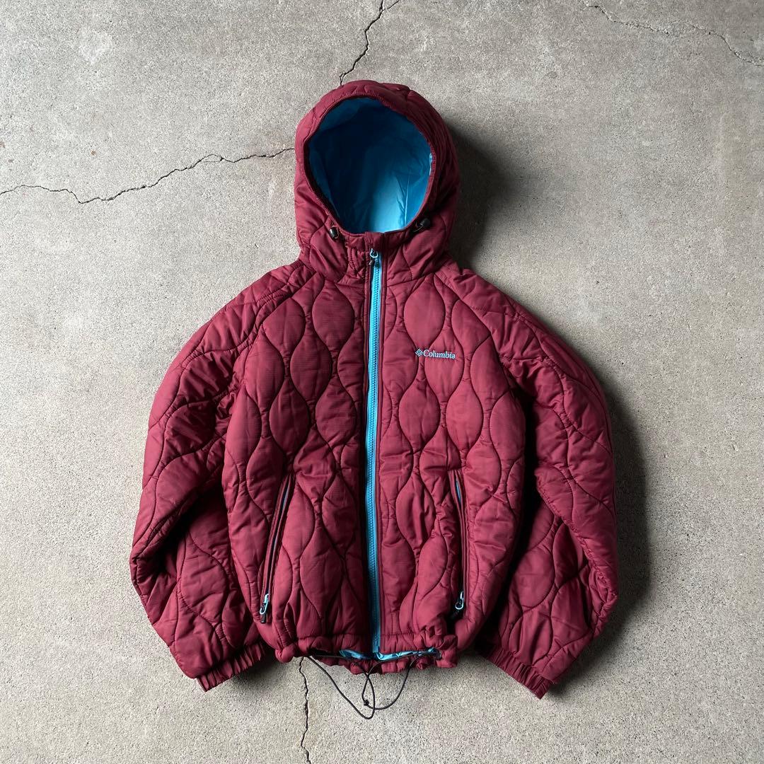 ジャケット・アウター Columbia hooded puffer jacket wine red