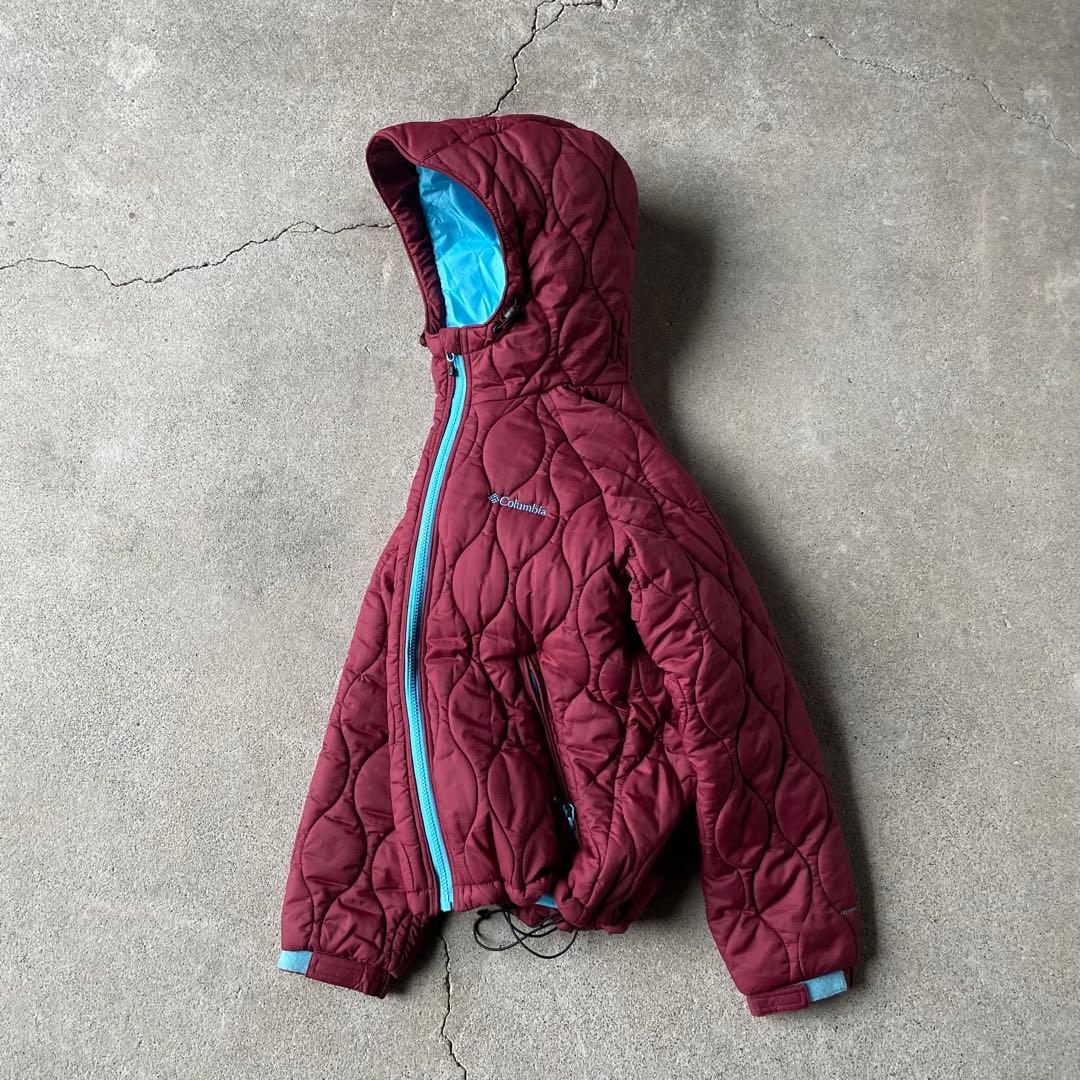ジャケット・アウター Columbia hooded puffer jacket wine red