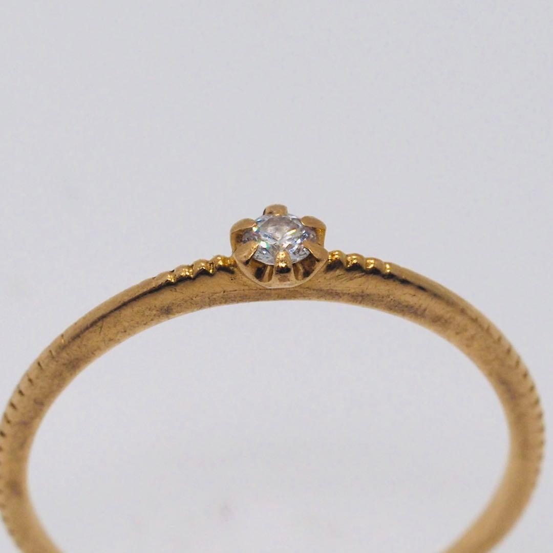 【ete】K18YG D0.03ct リング