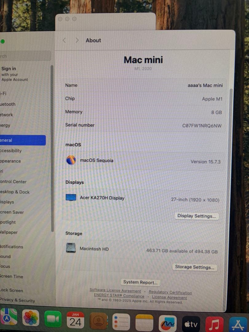 Apple Mac mini (2020)M1 8GB シルバー