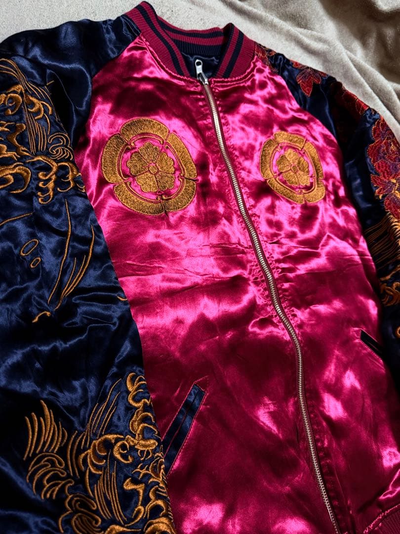 未使用近 ２面用 絡繰魂 馬日本限定版 スカジャン unisex レーヨン 美品