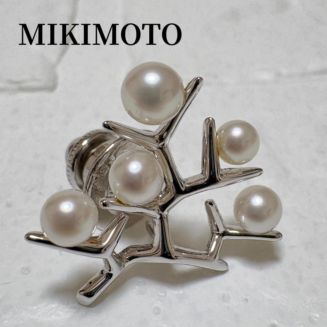MIKIMOTO ミキモト 幸福の木 ピンブローチ シルバーピンブローチ パール