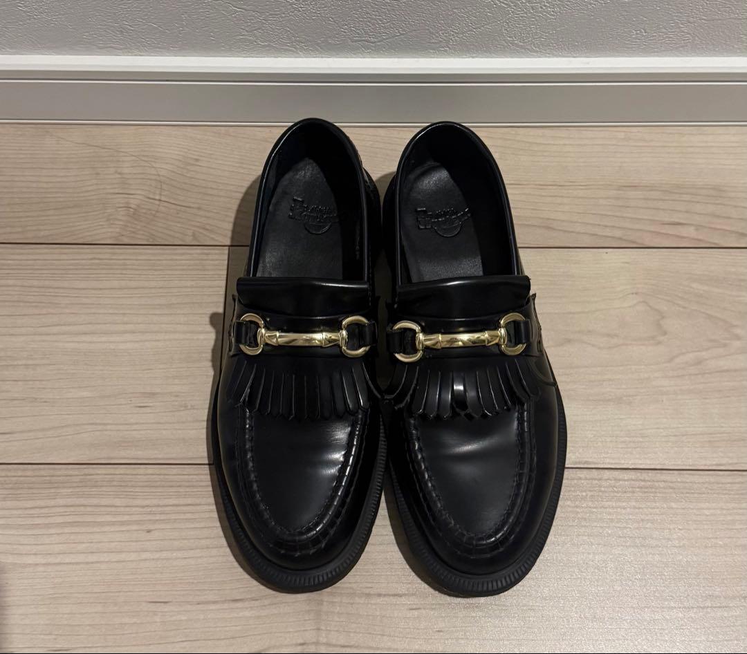 【Dr.Martins】 ADRIAN SNAFFLE フリンジ付き黒ローファー