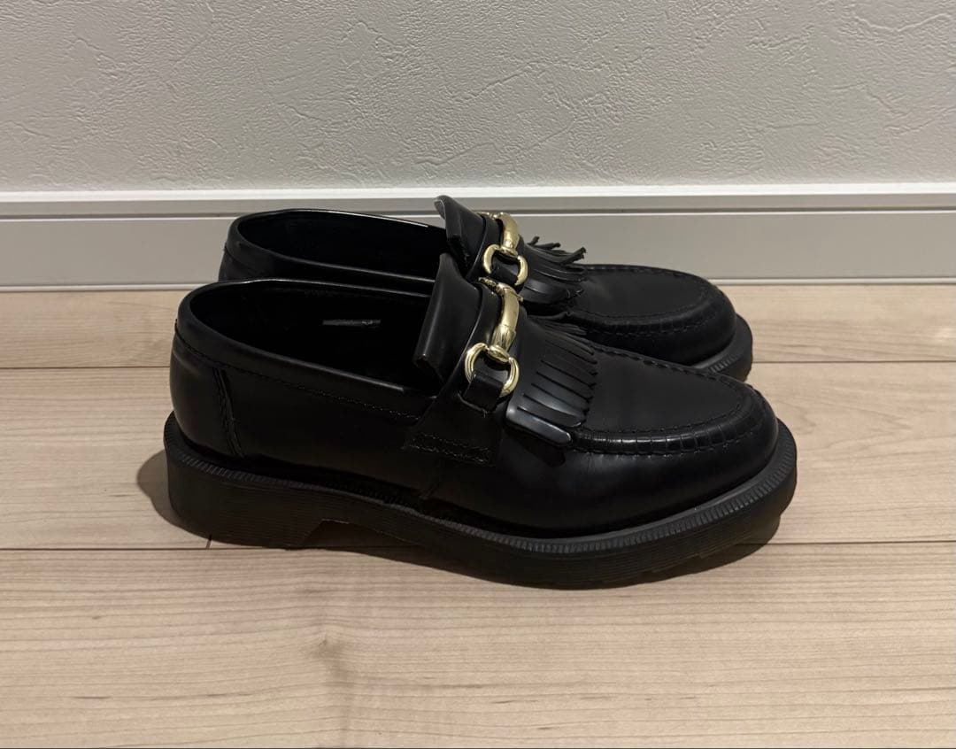 【Dr.Martins】 ADRIAN SNAFFLE フリンジ付き黒ローファー