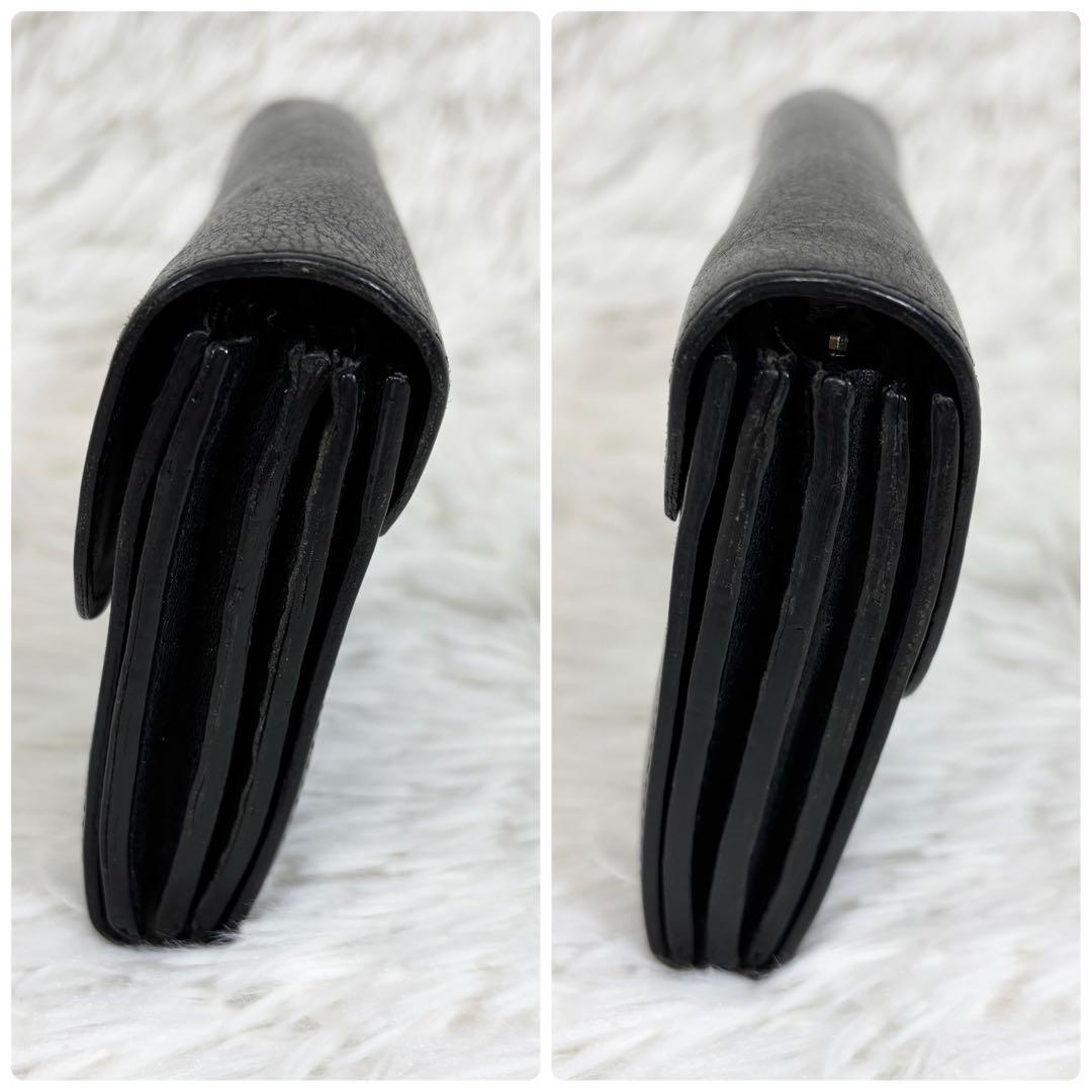 状態良✨付属品有り　イルビゾンテ　ロングウォレット　長財布　レザー　金ボタン　黒