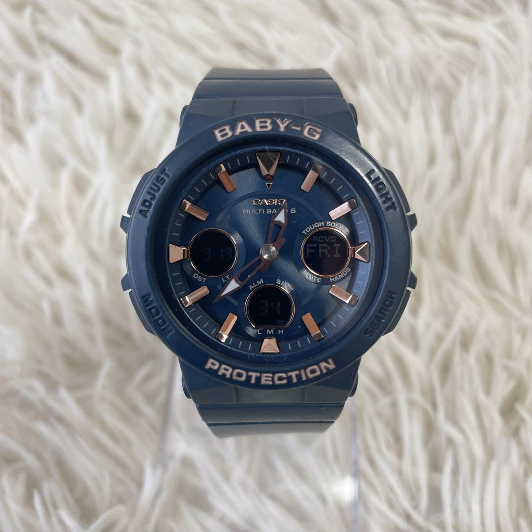 Baby-G CASIO 腕時計　電波ソーラー　ネイビー文字盤　BGA-2510