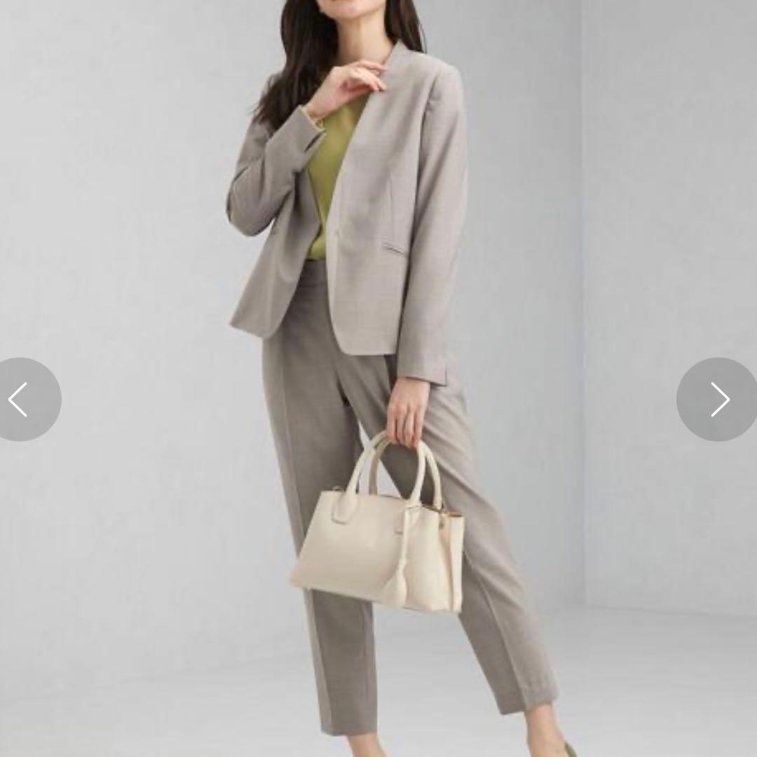 大きいサイズ✨グリーンレーベルリラクシング カチリラ パンツスーツ ナチュラル