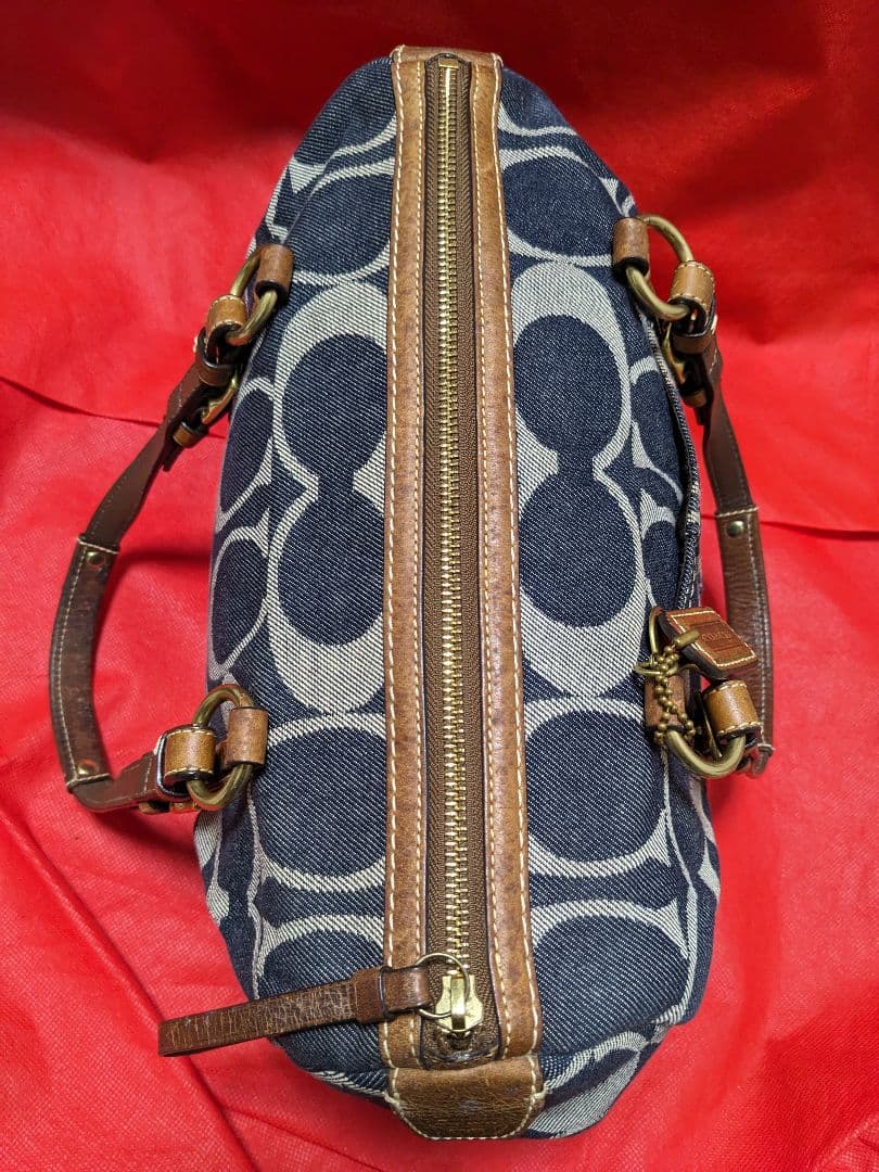 COACH コーチシグネチャー デニム ボストンバッグ ハンドバッグ y2k