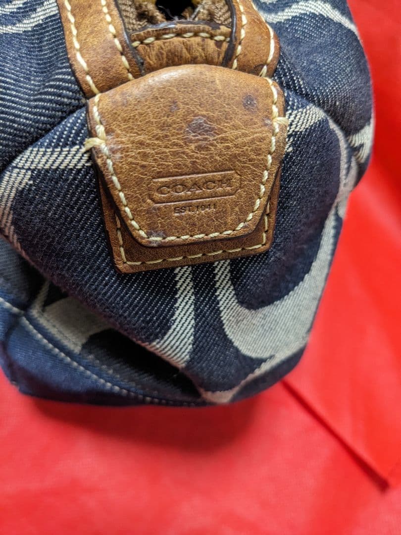 COACH コーチシグネチャー デニム ボストンバッグ ハンドバッグ y2k